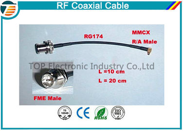 Άνδρα-γυναίκας RF ομοαξονικό καλώδιο RG174 υψηλής επίδοσης με MMCX σειρά συνδετήρων