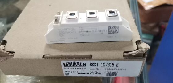 SKKT107B16E 1600V 107A Διπλή Μονάδα Θυρίστορα Χαμηλής VF 1.35V 2.4kA Υπέρτασης Κεραμική Βάση AlN Επαφές Πίεσης SEMIPACK1 Απομονωμένη Πιστοποίηση UL για Soft Starters και Drives