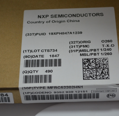 MFRC52202HN1 13.56MHz RFID/NFC Reader IC με υποστήριξη ISO 14443A/MIFARE SPI/I2C/UART Interfaces, εμβέλεια 10cm, Low Power Mode Anti-Collision και συμπαγές πακέτο HVQFN32 για ασφαλή συστήματα πρόσβασης