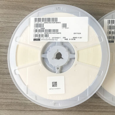 Μικρό 2.7pF 0402 MLCC Υψηλή τάση 50V C0G/NP0 Σταθερότητα υψηλή Q χαμηλή απώλεια Χωρίς αλογόνες ταινία & περιτύλιγμα κυλίνδρων για αυτοκινητοβιομηχανικές και βιομηχανικές εφαρμογές