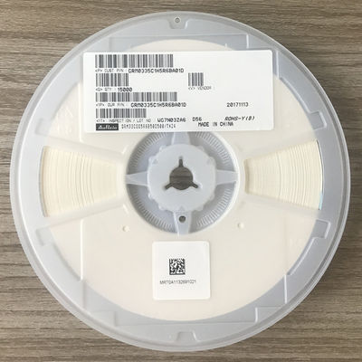 GRM0335C1H5R6BA01D 5.6pF ±0.1pF 0402 MLCC με ονομαστική ισχύ 50V C0G (NP0) Δηλεκτρικός για απόλυτη σταθερότητα υψηλού συντελεστή Q εξαιρετικά χαμηλής απώλειας Χωρίς αλογένιο και συσκευασία ταινίας και κυλίνδρων για κυκλώματα αυτοκινήτων