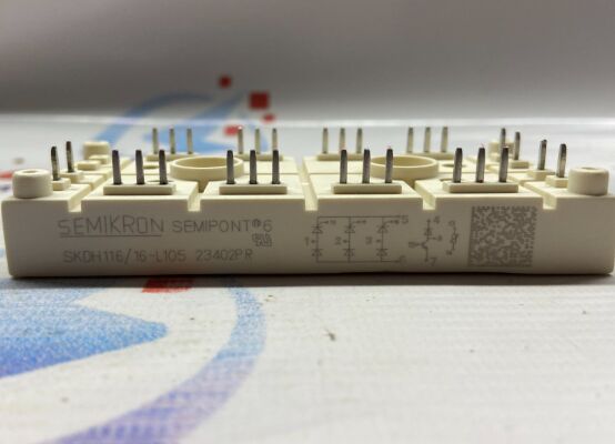 SKDH116/16-L105 1600V 116A Μονάδα IGBT Γέφυρα 3 Φάσεων Boost Chopper Ενσωματωμένο NTC Υψηλό Ρεύμα Υπέρτασης 950A Πακέτο SEMIPONT6 Πίεση-Εντός Πιν Πιστοποίηση UL για UPS και Κινήσεις