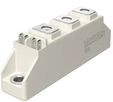 SKKT107B16E 1600V 107A Διπλή Μονάδα Θυρίστορα Χαμηλής VF 1.35V 2.4kA Υπέρτασης Κεραμική Βάση AlN Επαφές Πίεσης SEMIPACK1 Απομονωμένη Πιστοποίηση UL για Soft Starters και Drives