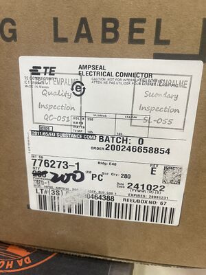 776273-1 3 Θέσεων 1.5mm Pitch Wire-to-Board Header Κάθετη Through Hole Στεγασμένο με Κλειδαριά Ράμπας Πολωμένο Ονομαστική Τιμή 2A για Αυτοκινητοβιομηχανία και Βιομηχανικούς Αισθητήρες