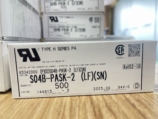 S04B-PASK-2 4-Pin 2.0mm Pitch Εισαγωγή από Πάνω με Κλείδωμα Τριβής UL94V-0 Νάιλον 3A 250V -25°C έως +85°C Στήριξη THT Σειρά JST PA για Οικιακές Συσκευές