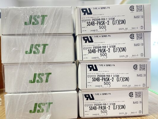 S04B-PASK-2 4-Pin 2.0mm Pitch Εισαγωγή από Πάνω με Κλείδωμα Τριβής UL94V-0 Νάιλον 3A 250V -25°C έως +85°C Στήριξη THT Σειρά JST PA για Οικιακές Συσκευές